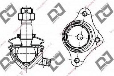 DJ PARTS db1211 -  Несущий / направляющий шарнир